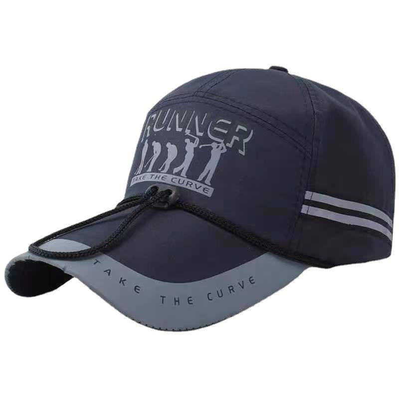 Wholesale Mountaineering sunscreen cap fishing cap windproof lanyard baseball cap extended eaves outdoor